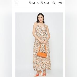 Sim And Sam, Women's Multicolor Floral Maxi Dress, Sz Med. NWT